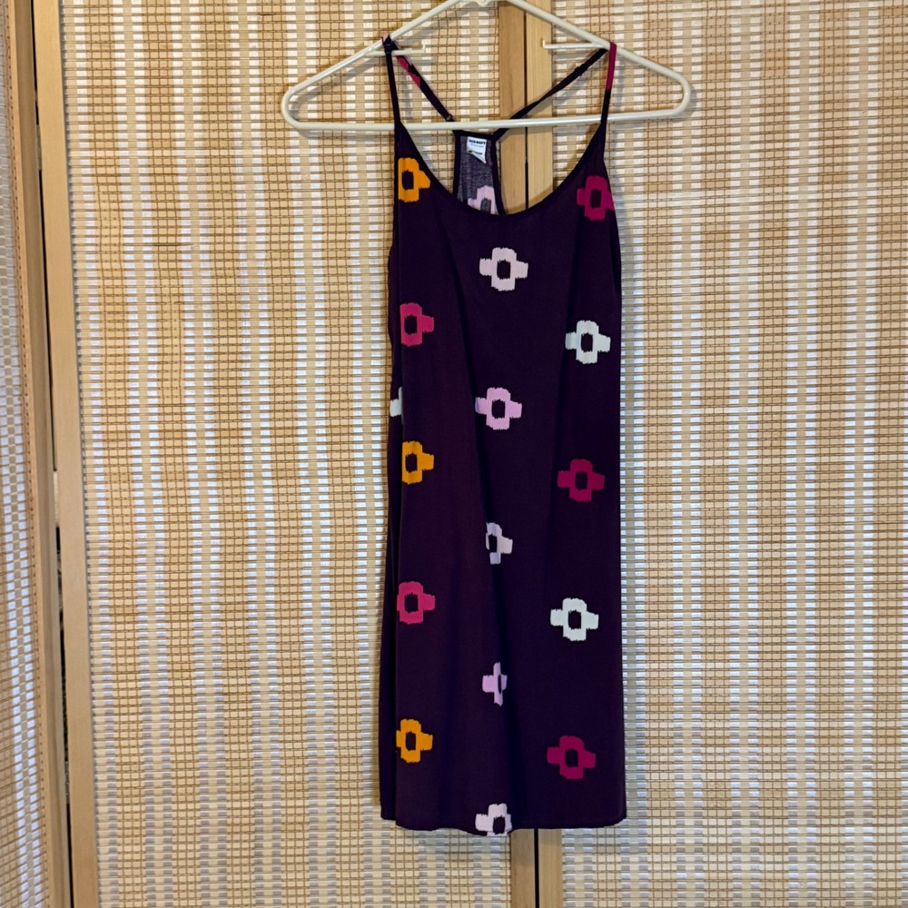 Old Navy Womens XS Purple Ikat Print Racerback Shift Dress Rayon Mini Sleeveless